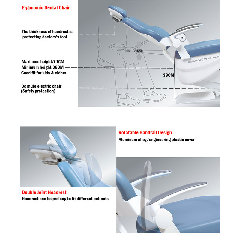 Vollständiger elektrischer Zahnarztstuhl S610 mit Höhenverstellung